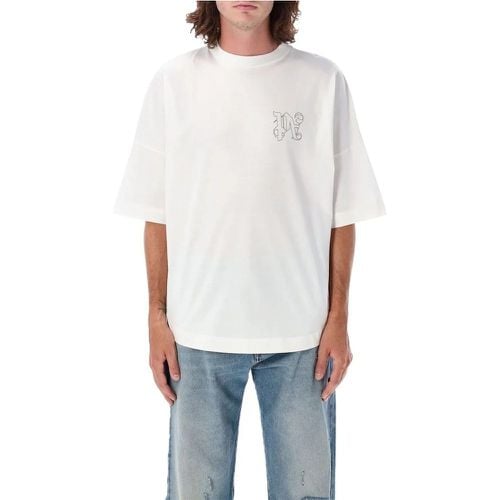 Monogram Oversized T-Shirt - Größe L - Palm Angels - Modalova