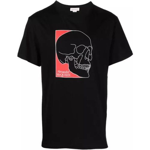 Skull Print Black T-Shirt - Größe L - black - alexander mcqueen - Modalova