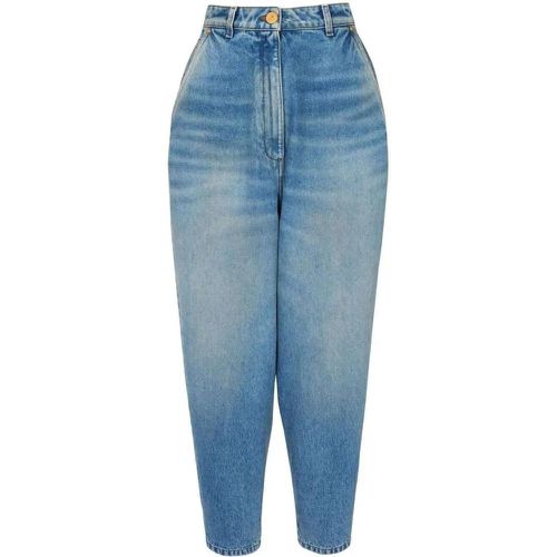 High-Waisted Tapered Denim Jeans - Größe 34 - Balmain - Modalova