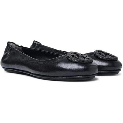 Loafers & Ballerinas - Minnie Travel Black Leather Ballet Flats - Gr. 6_5 - in - für Damen - TORY BURCH - Modalova