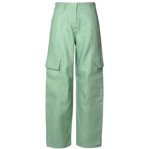 Cargo Pants In Green Linen - Größe 42 - green - Palm Angels - Modalova