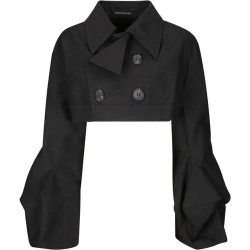 Crop Jacket With Shirt Collar - Größe 2 - Yohji Yamamoto - Modalova