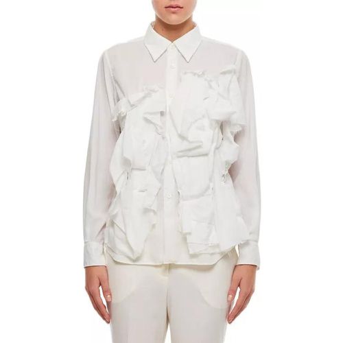 Rouched Long Sleeve Shirt - Größe M - white - Comme des Garcons - Modalova