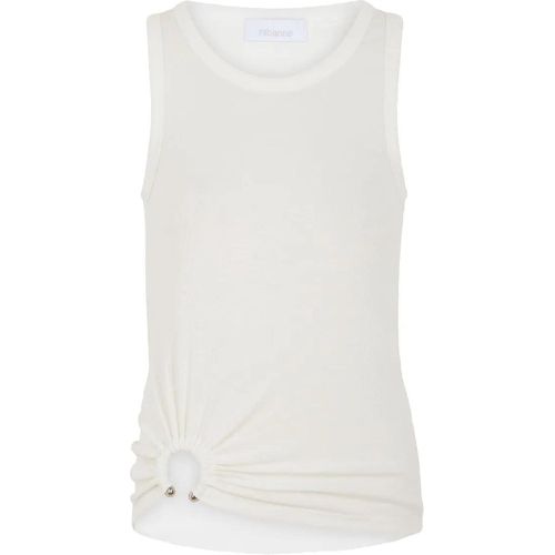 White Ribbed Tank Top With Side Detail - Größe 36 - weiß - Paco Rabanne - Modalova