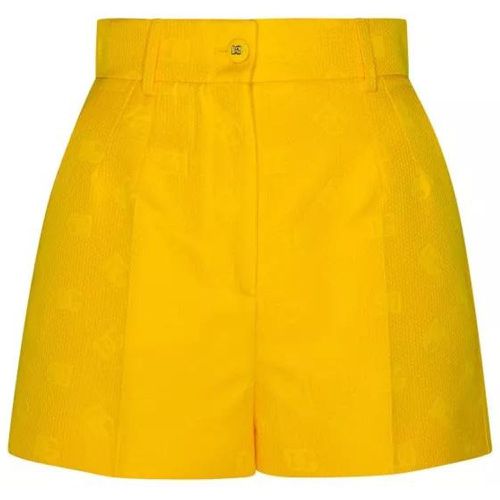 Yellow Cotton Blend Shorts - Größe 40 - yellow - Dolce&Gabbana - Modalova