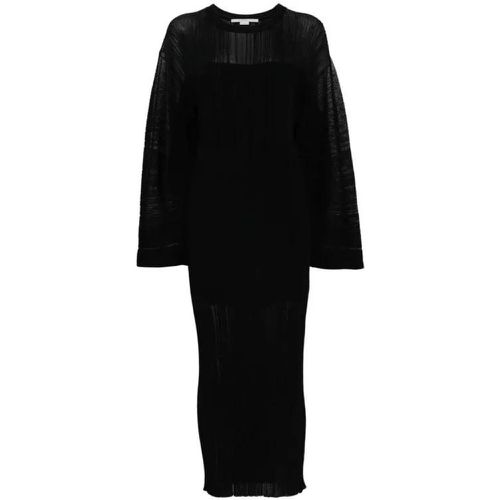 Black Fine Ribbed Midi Dress - Größe M - black - Stella Mccartney - Modalova