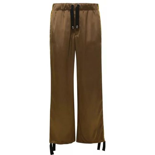 Brown Jogger Pants With Drawstring And Barocco Ban - Größe 46 - brown - Versace - Modalova