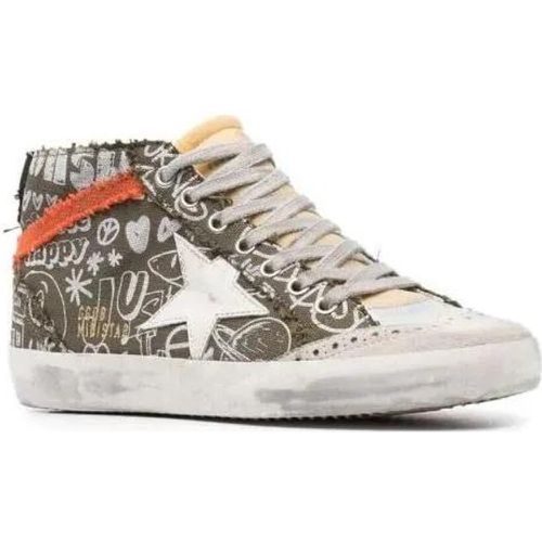 Low-Top Sneaker - Mid Star Lettering Print High-Top Sneakers - Gr. 37 (EU) - in - für Damen - Golden Goose - Modalova