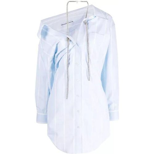 Striped Crystal-Embellished Shirt Dress - Größe 2 - blue - alexander wang - Modalova