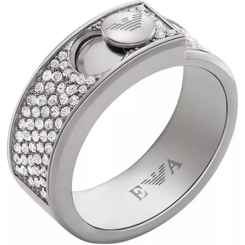 Ring - Stainless Steel with Crystals Sette - Gr. 50 - in Silber - für Damen - Emporio Armani - Modalova