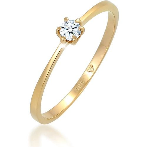 Ringe - Ring Solitär Verlobung Diamant 0.11 ct. 585 Gelbgo - Gr. 54 MM - in Weiß - für Damen - Elli - Modalova