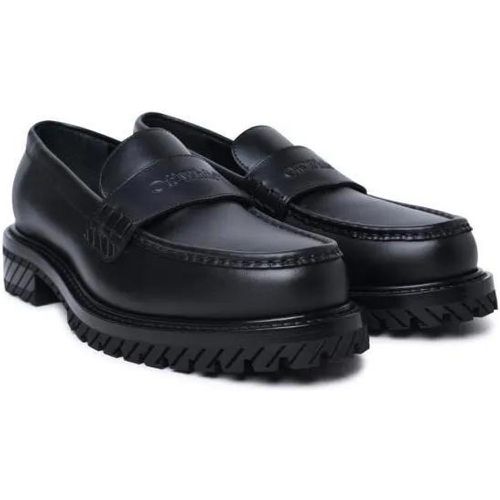 Loafers & Ballerinas - Military' Black Leather Loafers - Gr. 43 (EU) - in - für Damen - Off-White - Modalova