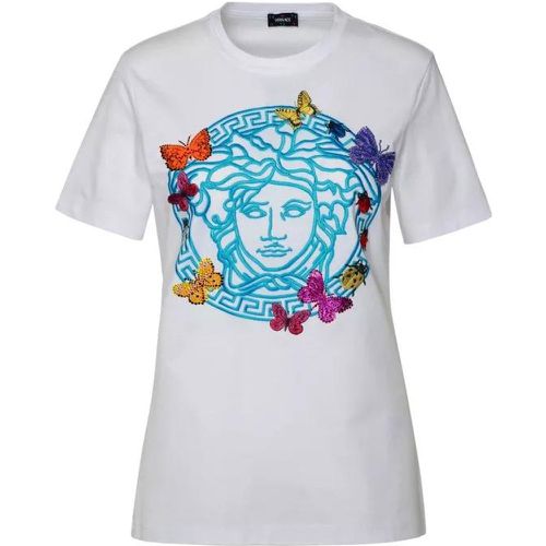 Medusa White Cotton T-Shirt - Größe 38 - white - Versace - Modalova