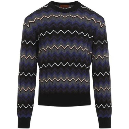 Crewneck Dark Grey Cotton And Wool Pullover - Größe 52 - grau - Missoni - Modalova