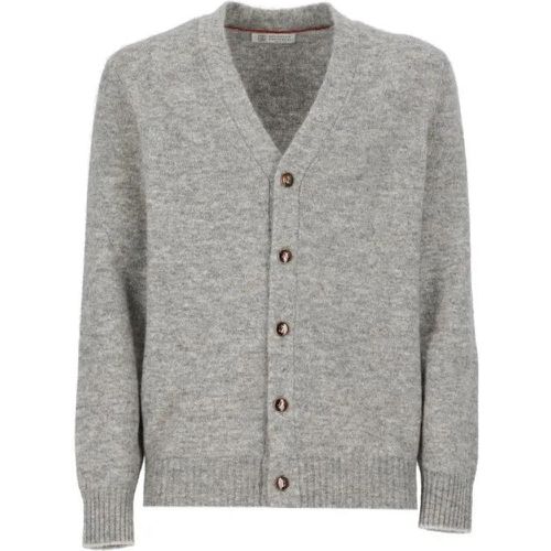 Grey Alpaca Cardigan - Größe 48 - BRUNELLO CUCINELLI - Modalova