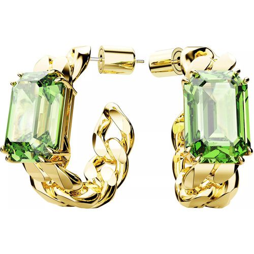 Ohrringe - Millenia hoop earrings, Octagon cut, Gold-tone pla - Gr. unisize - in Grün - für Damen - Swarovski - Modalova
