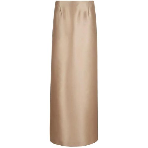 Long Mikado Skirt With High Waist And Back Slit - Größe 38 - alberta ferretti - Modalova