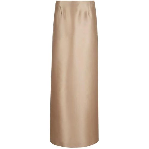 Long Mikado Skirt With High Waist And Back Slit - Größe 44 - alberta ferretti - Modalova