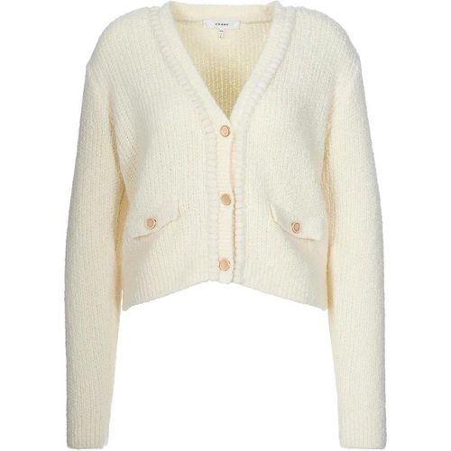 DOUBLE POCKET CROPPED CARDI - Größe L - creme - FRAME - Modalova