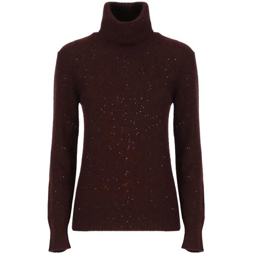 Bordeaux High Neck Sweater - Größe 42 - Fabiana Filippi - Modalova