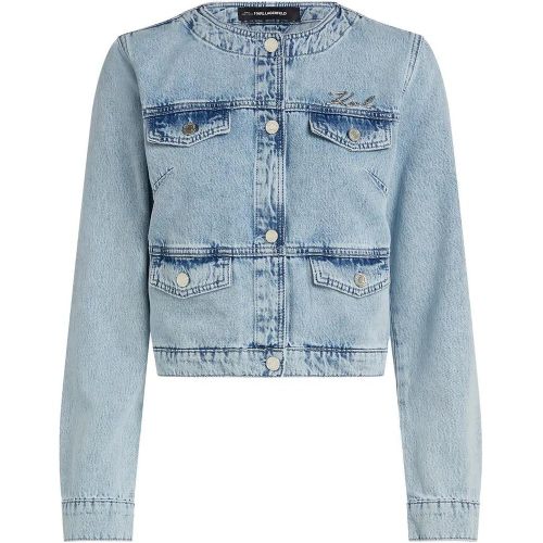 KRAGENLOSE JEANSJACKE - Größe L - Karl Lagerfeld - Modalova
