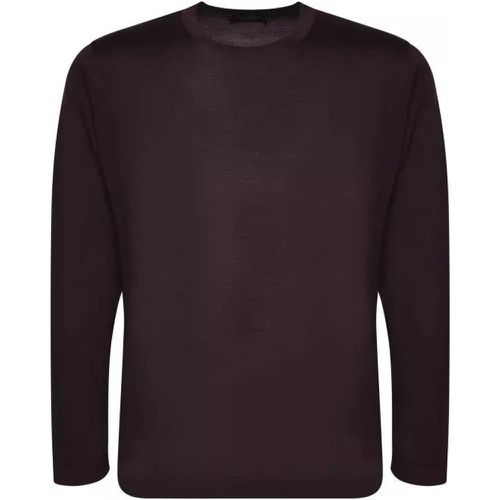 Bordeaux Wool T-Shirt - Größe 48 - dark red - Dell'oglio - Modalova