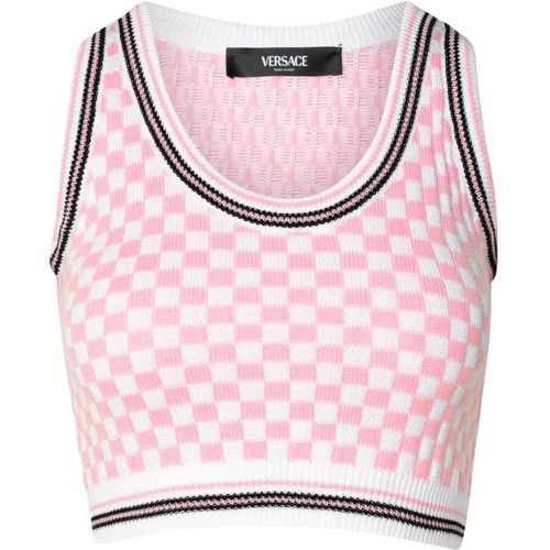 Top Crop Check - Größe 40 - pink - Versace - Modalova