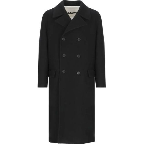 Black Virgin Wool Double Breasted Coat - Größe 46 - schwarz - Jil Sander - Modalova