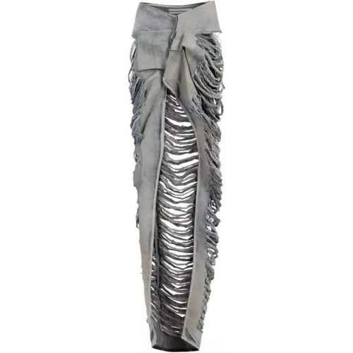 Hustler Blue Shredded Cotton Edfu Skirt - Größe 40 - Rick Owens - Modalova