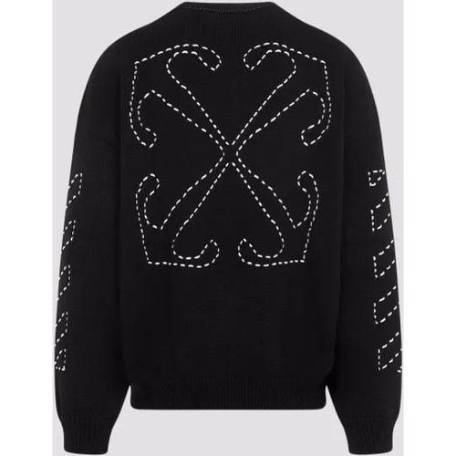 Stitch Arrow Diags Pullover - Größe M - black - Off-White - Modalova