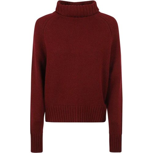 Burgundy Virgin Wool-Cashmere Blend Roll Neck Swea - Größe L - allude - Modalova