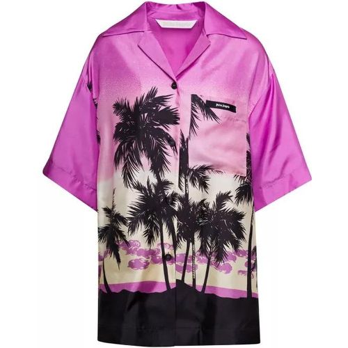 Multicolor Bowling Shirt With All-Over Sunset Prin - Größe 44 - purple - Palm Angels - Modalova