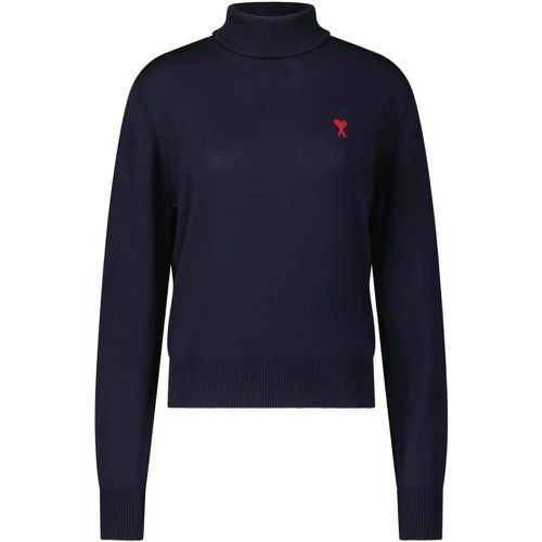 Dünner Rollkragenpullover aus Wolle - Größe XS - blau - AMI Paris - Modalova