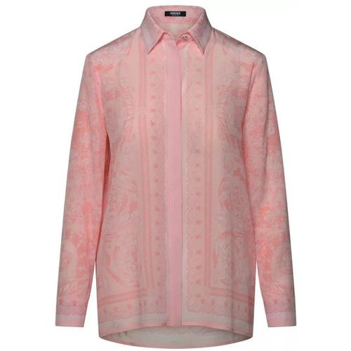 Barocco Pink Silk Shirt - Größe 40 - pink - Versace - Modalova