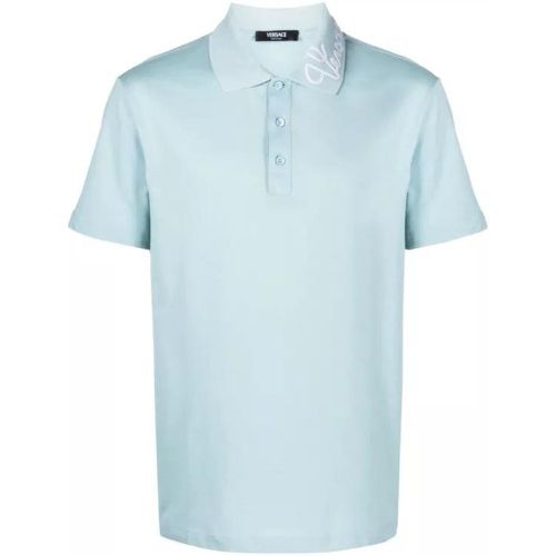 Blue Nautical Logo Polo Shirt - Größe L - blue - Versace - Modalova