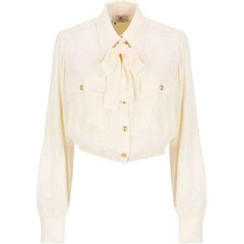 Natural Viscose Cropped Shirt - Größe 42 - Elisabetta Franchi - Modalova