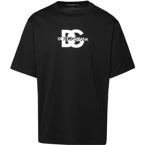 Black Cotton T-Shirt - Größe 48 - black - Dolce&Gabbana - Modalova
