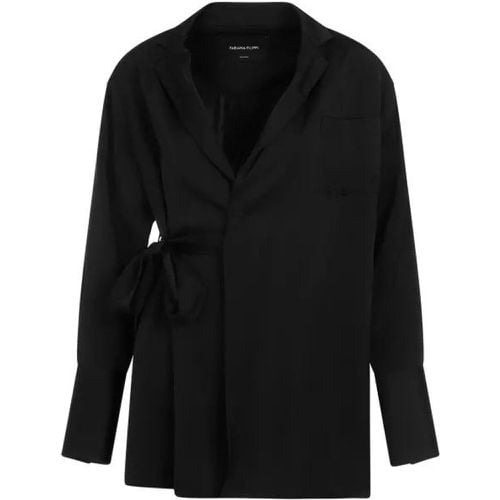 Black Viscose Blazer - Größe 40 - black - Fabiana Filippi - Modalova