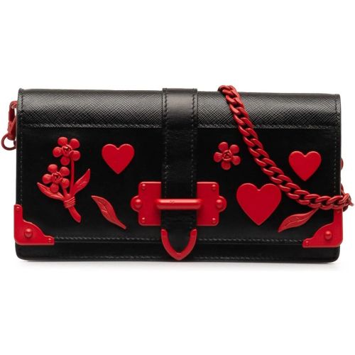 Portemonnaie - Saffiano City Calf Cahier Heart and Flower Wallet - Gr. unisize - in - für Damen - Prada - Modalova