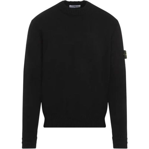 Black Cotton Crewneck Sweater - Größe L - Stone Island - Modalova