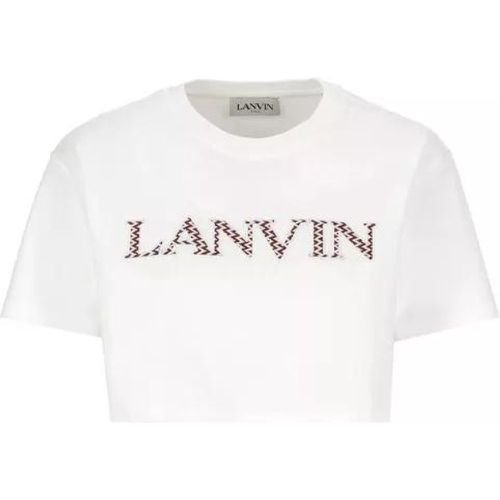 Cotton Cropped T-Shirt - Größe XS - white - Lanvin - Modalova