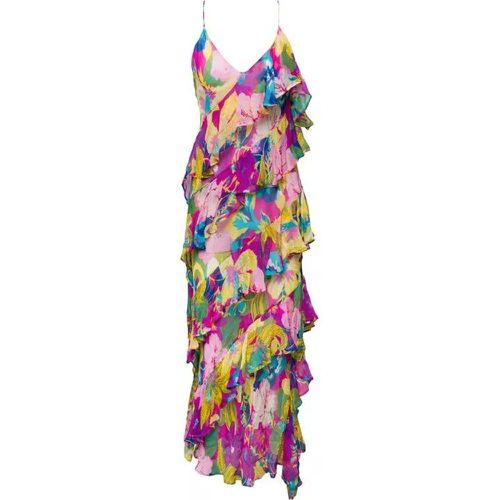 Long Dress With Frills Embellishment And Floreal P - Größe 40 - multi - MSGM - Modalova