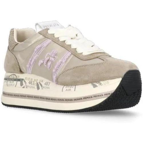 Sneakers - Ivory Tech Fabric And Suede Leather Sneakers - Gr. 37 (EU) - in - für Damen - Premiata - Modalova