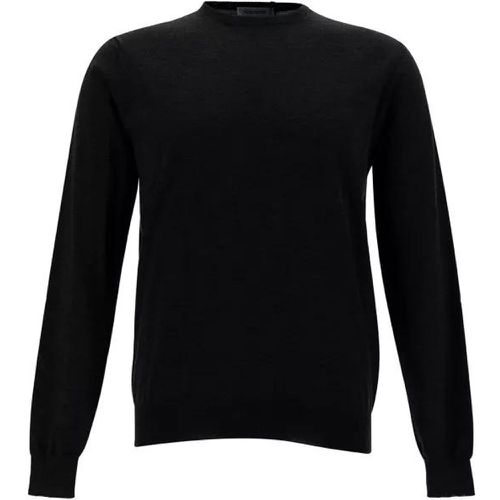 Grey Crewneck Sweater With Ribbed Trims In Wool - Größe 50 - black - Gaudenzi - Modalova