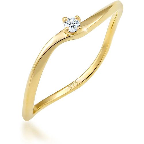 Ringe - Ring Verlobung Welle Diamant (0.03 ct.) 375 Gelbgo - Gr. 54 MM - in - für Damen - Elli - Modalova