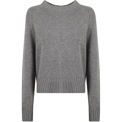 Heather Grey Virgin Wool-Cashmere Blend Crew Neck - Größe L - allude - Modalova