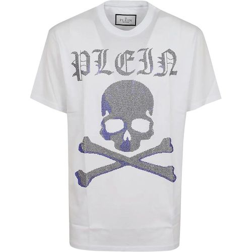 Round Neck Skull & Bones T-Shirt - Größe L - Philipp Plein - Modalova