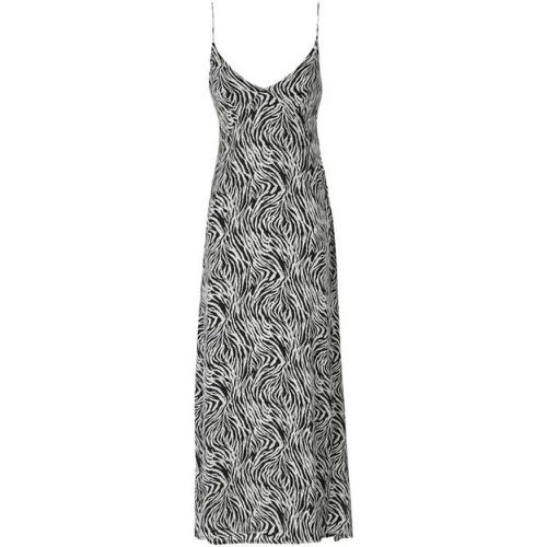 Zebra Print Chiffon Dress - Größe M - black - Weili Zheng - Modalova