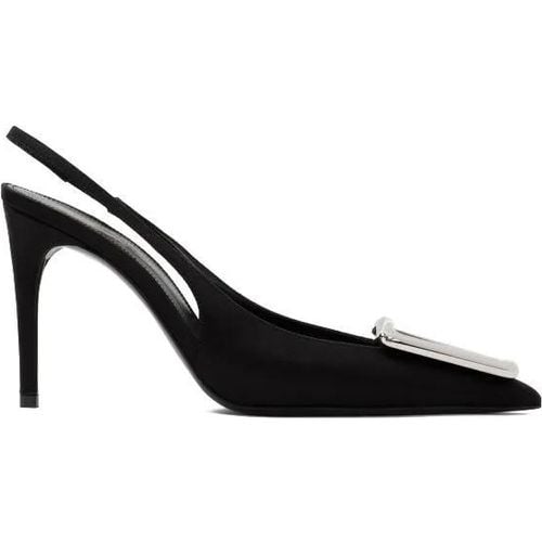 Pumps & High Heels - Black Silk Farida Sling Back Pump - Gr. 38,5 (EU) - in - für Damen - Saint Laurent - Modalova