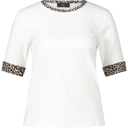 T-Shirt mit Leoparden-Details - Größe 46 - Marc Cain - Modalova